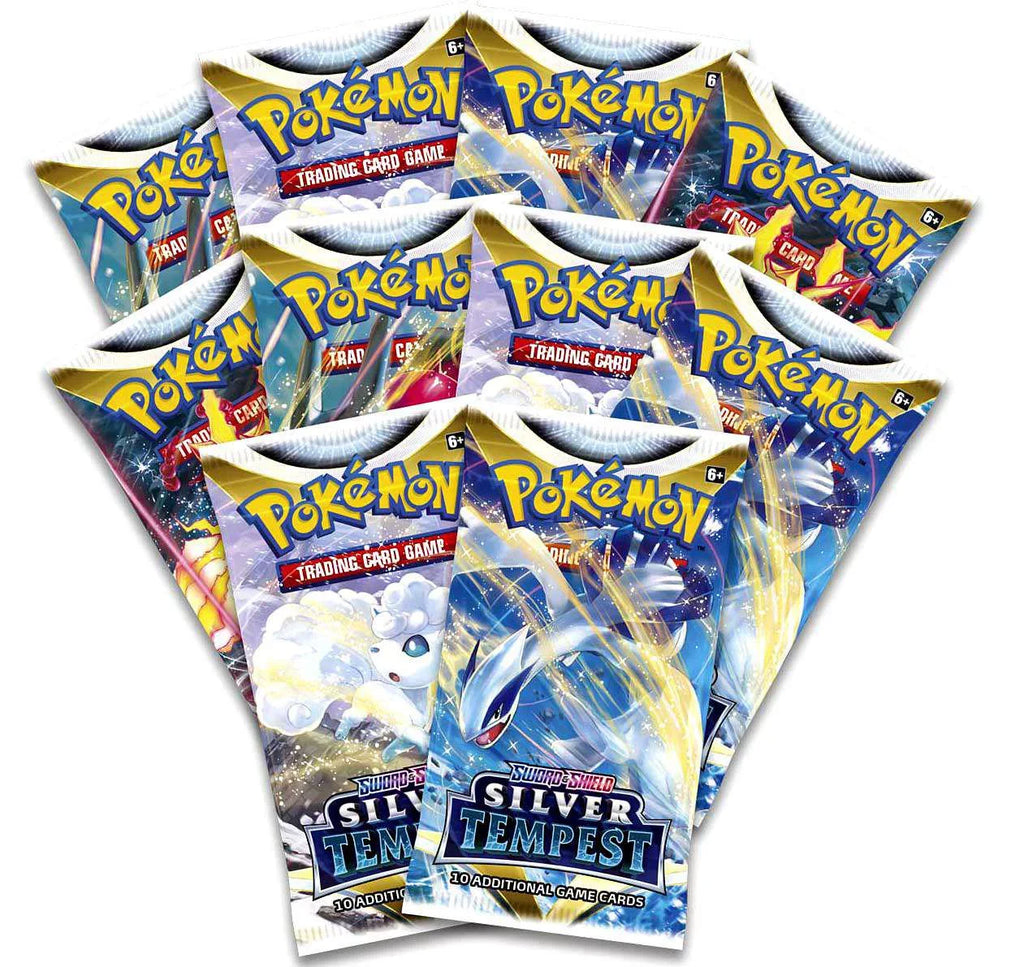 LOT Shield Silver 10 Pokemon Game Tempest Booster Card Packs & Sword Trading of