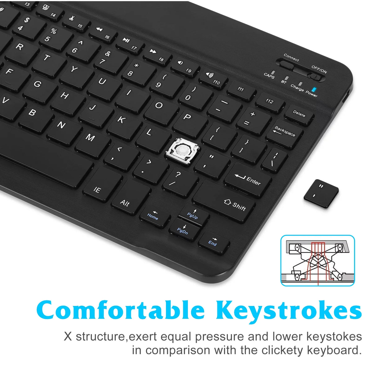 Onyx Combo All Keyboard Keyboard Bluetooth for Slim Rechargeable Pro Mouse Bluetooth and Ergonomic Ultra 30 Full-Size and ZTE Mouse - and 5G Enabled Mac/Tablet/iPad/PC/Laptop Black Axon