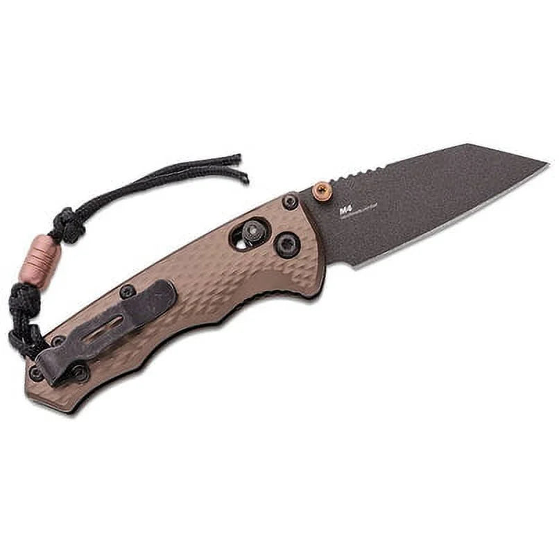 Dark Cobalt Billet BM-290BK-1 Folding CPM-M4 Flat Earth Black Blade Handles - Aluminum Knife AXIS Benchmade Wharncliffe