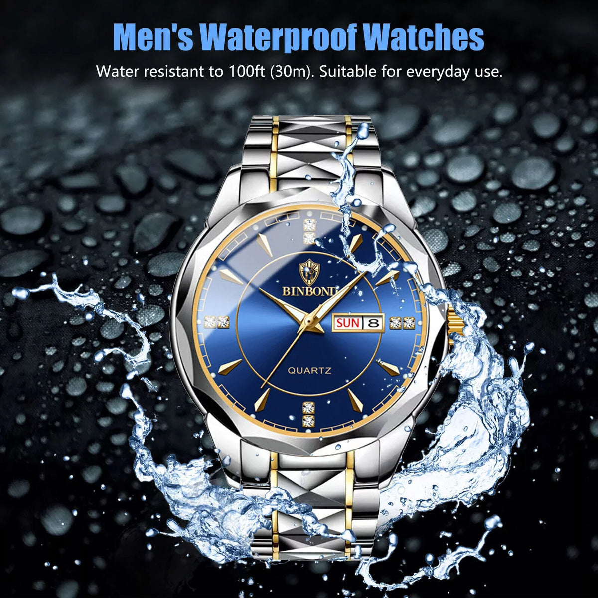 Luminous Waterproof Stainless Quartz Classic Steel Men's Watch Luxury Business