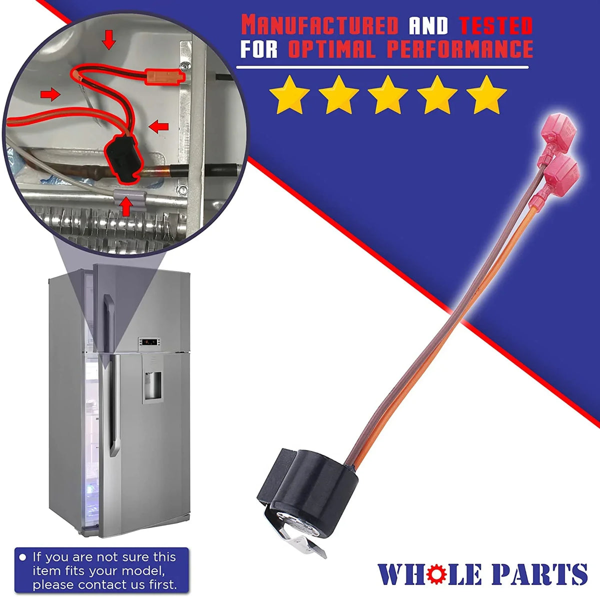 Parts Compatible # - Whole Defrost Refrigerators Replacement Part Terminator & Thermostat 058966-000 Viking With Some