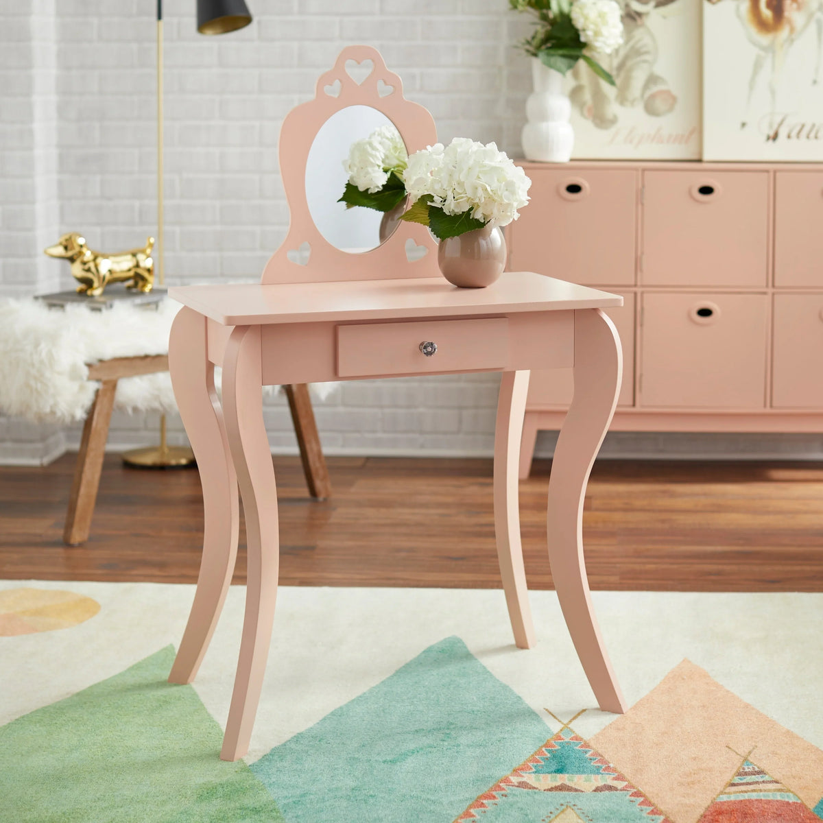 Vanity White Living Simple Set Alyssa Kids