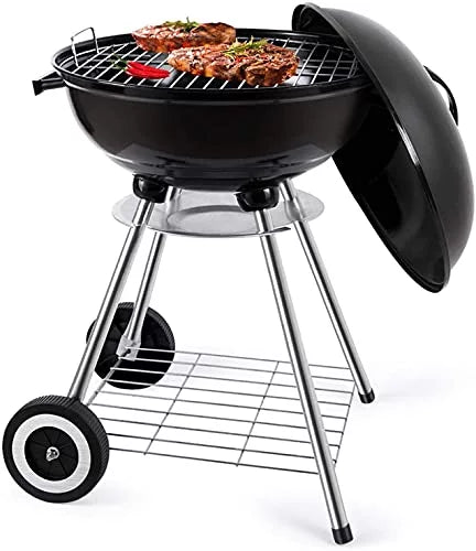 Grilling Grill Backyard BBQ Black) Kettle Charcoal & Pitmaster Grill Tailgating Stainless & for (18" Steaks, Backyard Burgers, Steel Portable Standing Cooking Outdoor