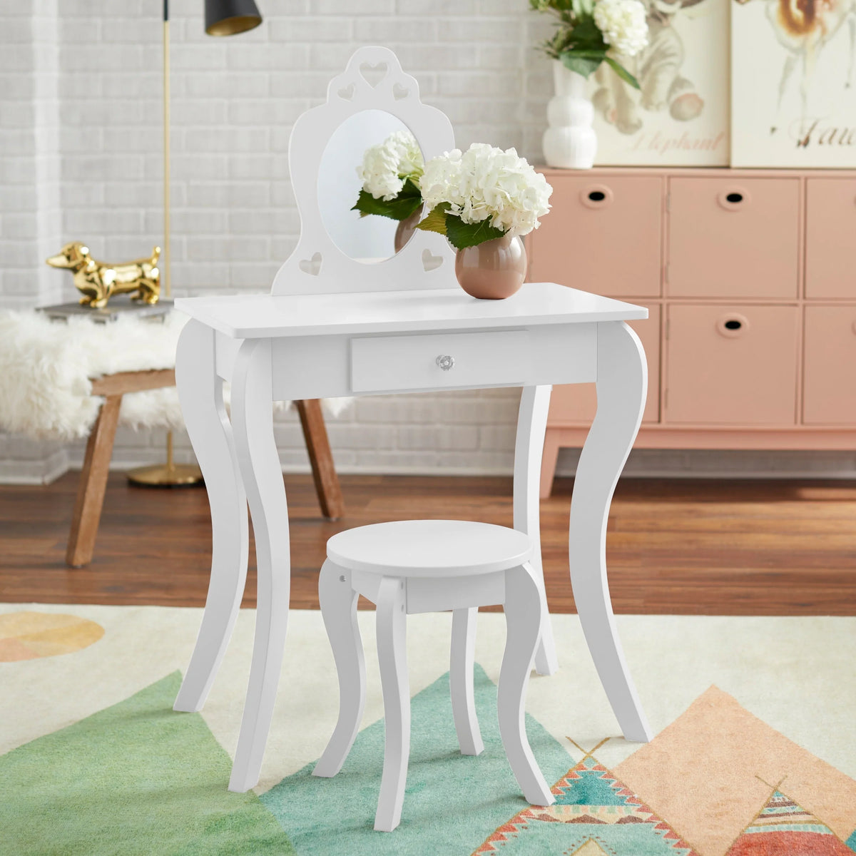 Vanity White Living Simple Set Alyssa Kids
