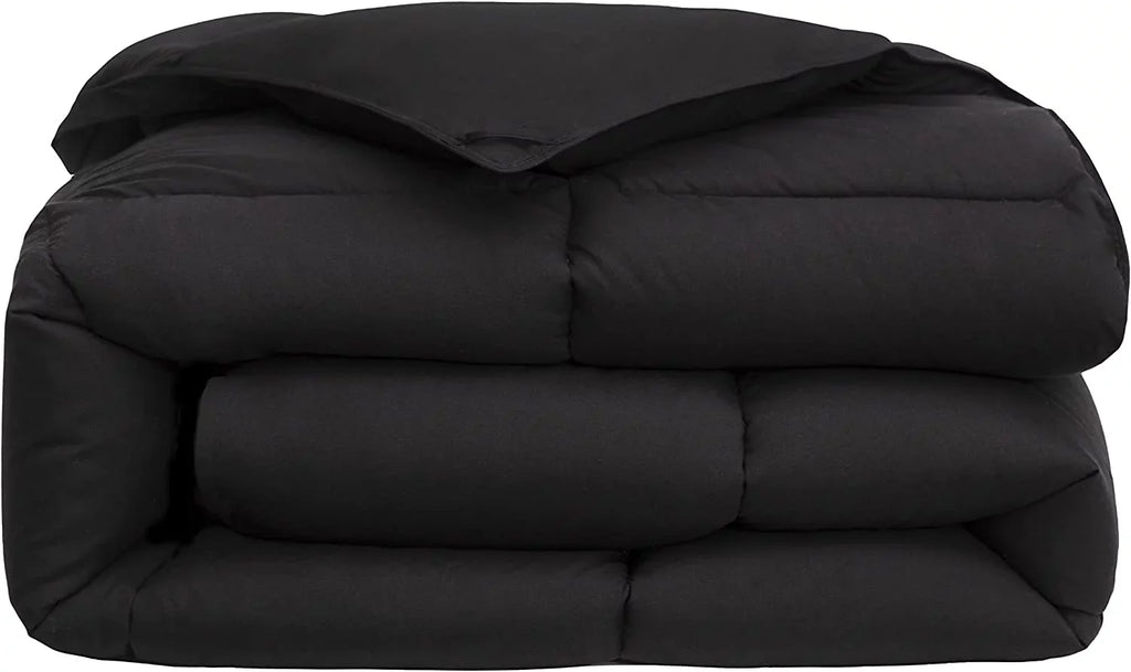 Alternative California Chezmoi Microfiber Size King, Collection Stitch Duvet - Fill - All (Cal Box Plush with Corner King Insert - Quilted Tabs Comforter Down Black) Season