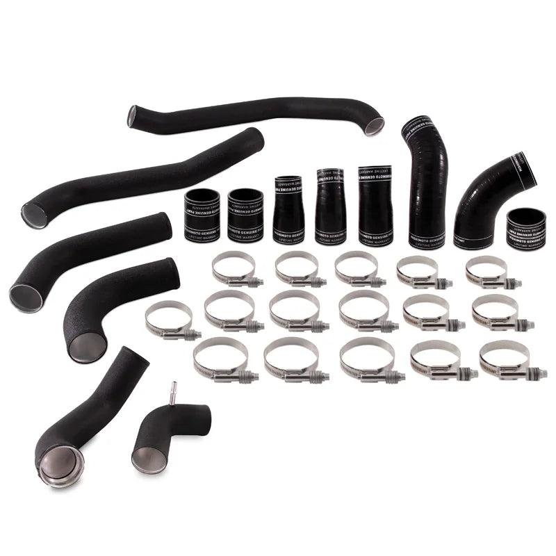 Black Compatible Wrinkle Ford Pipe Mishimoto F-150 With Raptor Kit 2017+ Intercooler MMICP-F35T-17KWBK