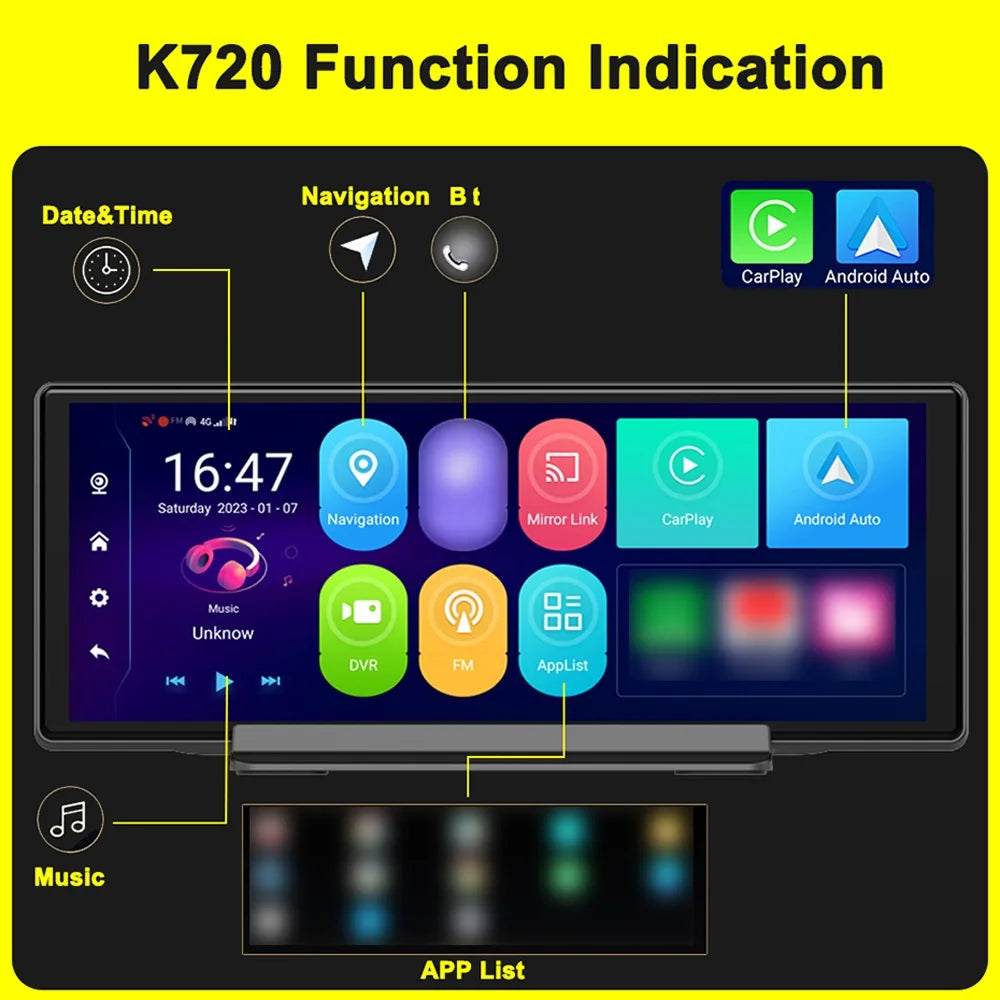 DVR GPS 10.0 Dual WIFI Android Inch Navigation Anself Dashcam 10.26 Car Camera