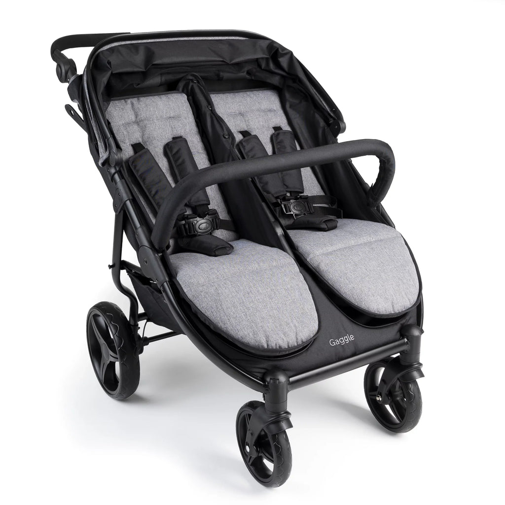 Gaggle Black/Gray Expandable Stroller Roadster Canopy, with Double
