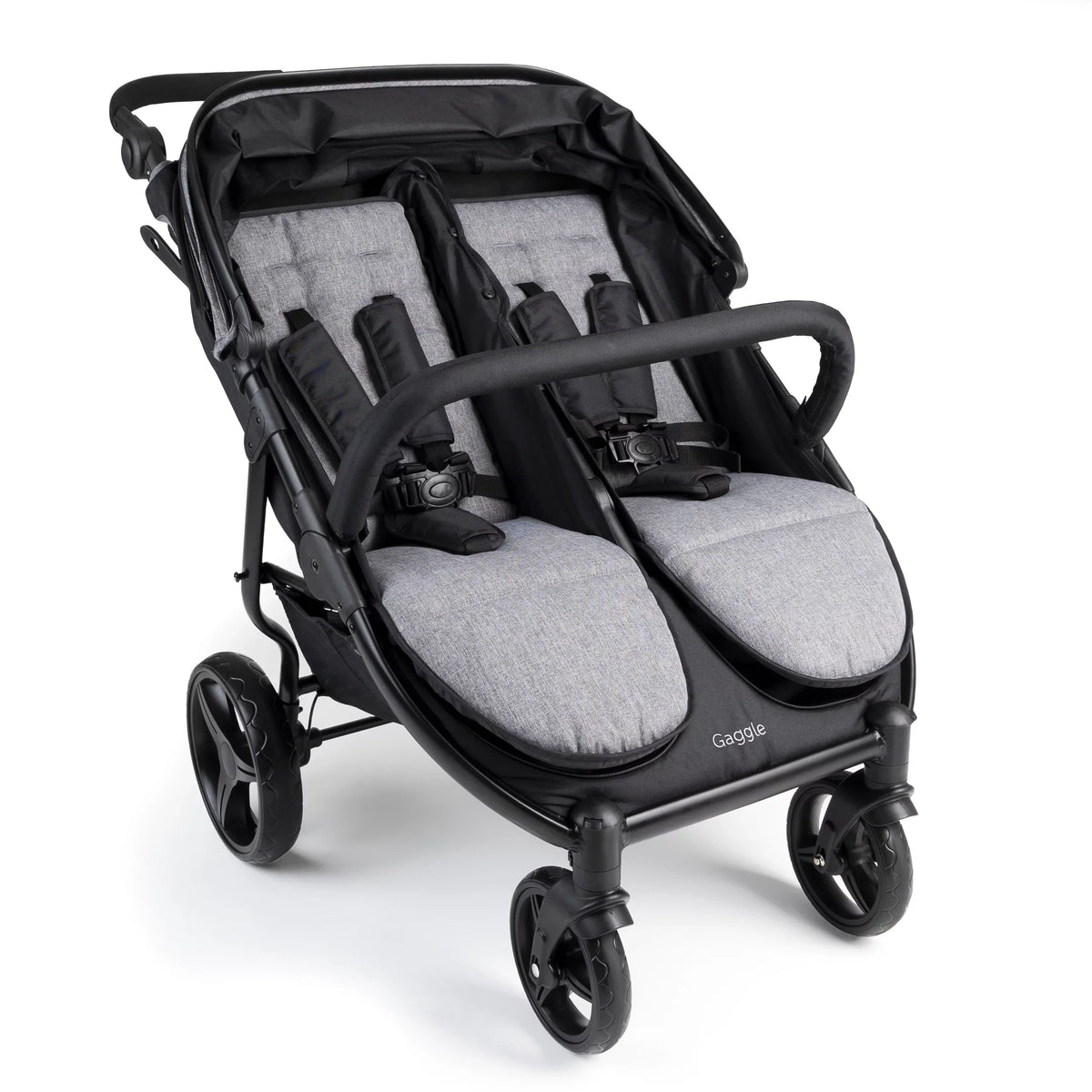 Gaggle Black/Gray Expandable Stroller Roadster Canopy, with Double