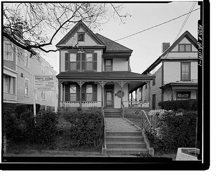 21-7/8" x King Atlanta, 17-7/8" 501 Avenue, Fulton Martin Birth Framed Home, GA, Auburn Jr. Luther County, Historic Print,
