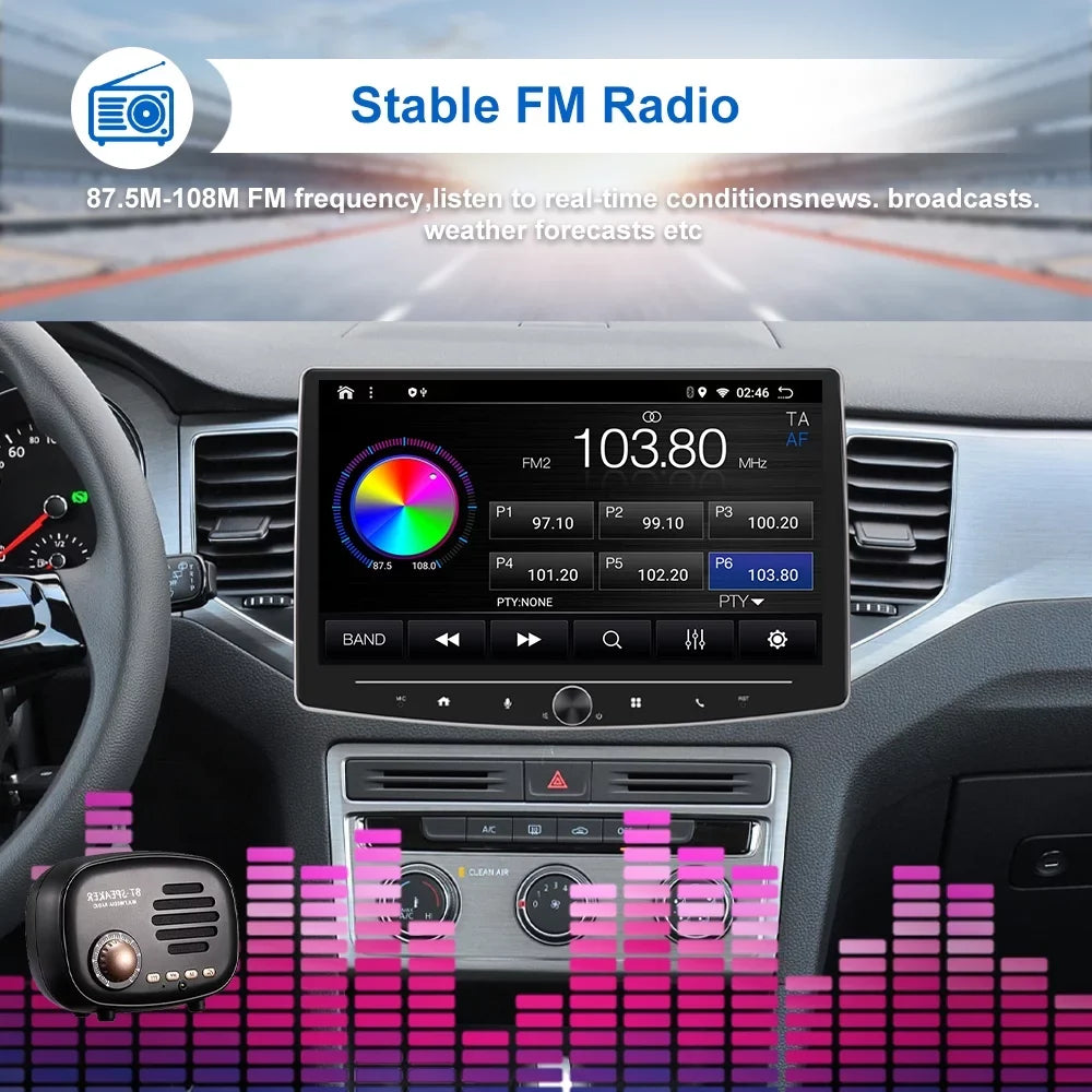 1 Player Android Car Radio Touch Receiver USB USB Carplay with Audio 10 Single Multimedia Camera Screen Din Mirror Stereo HD Link Reversing Bluetooth AHD Inch FM Apple Auto including