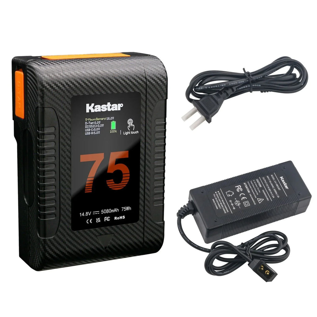 HDW-750P HDW-730S 1-Pack HDW-750 HDW-790 D-Tap HDW-750CE Kastar HDW-730 BP-Z75W Sony Battery with Camera HDW-800 HDW-790WSP Compatible and HDW-S280 HDW-F900 HDW-F900H Charger HDW-800P HDW-F900R
