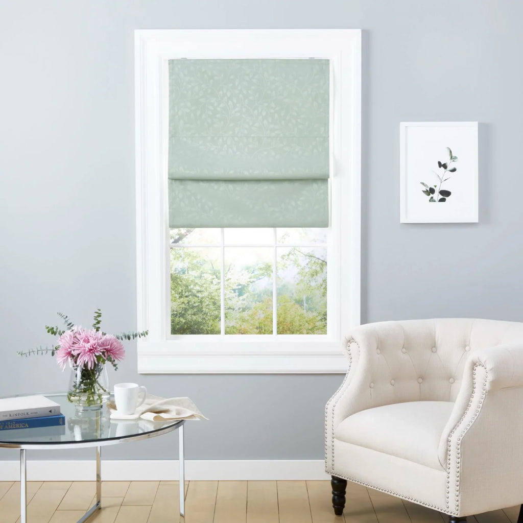Bolan Shade, Exclusive Botanical 27"x Roman Home Total Blackout 64", Sage