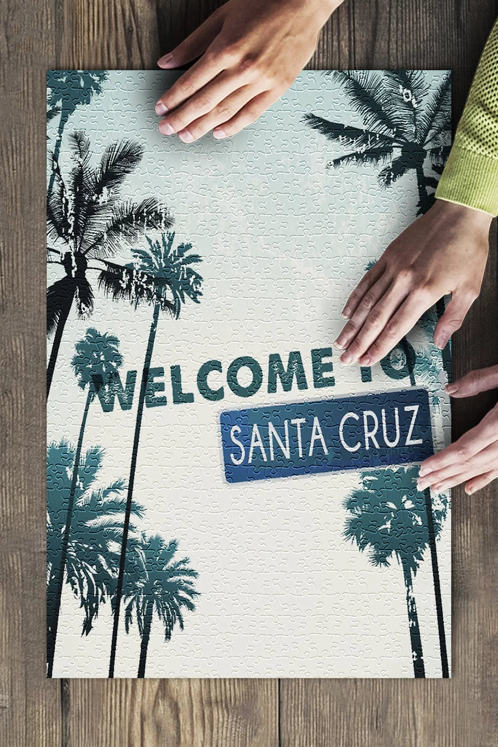 in for Palms California, inches, Jigsaw Puzzle Santa Piece (19x27 USA) Street and Cruz, Premium Sign Made 500 and Adults Family,