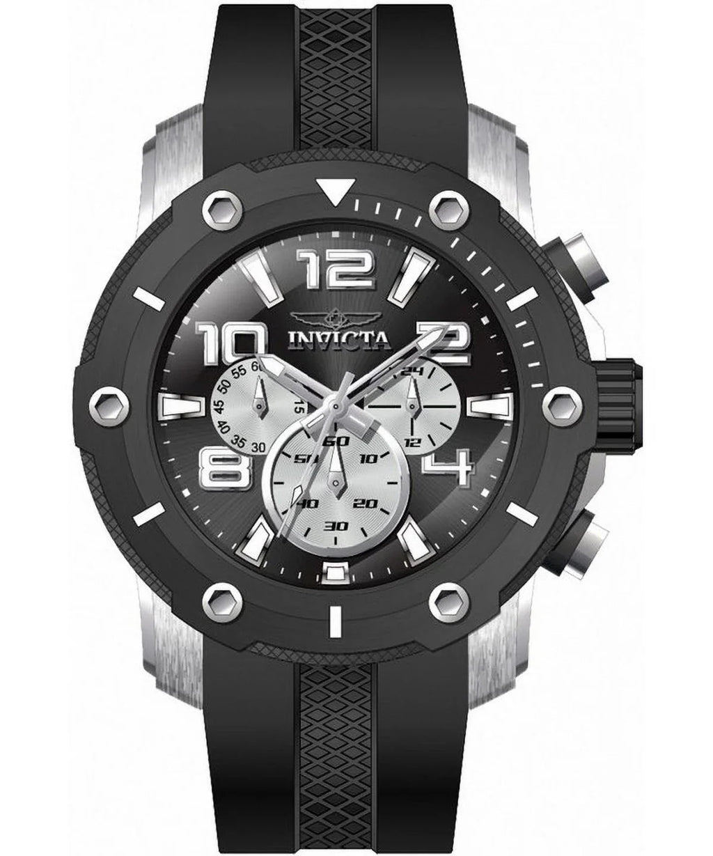 Diver Men's Watch Quartz Dial Pro Silicone Invicta 45739 Chronograph Black 100M Strap