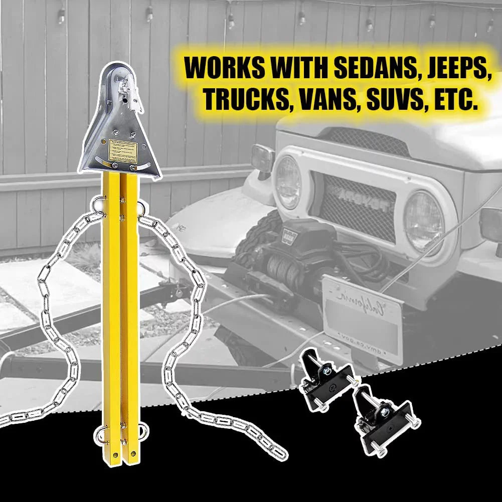 Kit Towing System Tow Yellow Bar Mount Adjustable Bar w/Chains Jeep Bumper with Adjustable Compatible Car Truck RV 5000lb HPDAVV Tow /
