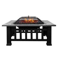 Patio Square Log Metal Garden BBQ Fire Cover, Screen, Table Pit 3 32in and Table with Firepit Multifunctional Stove Grate in Kmowoo Poker Spark 1
