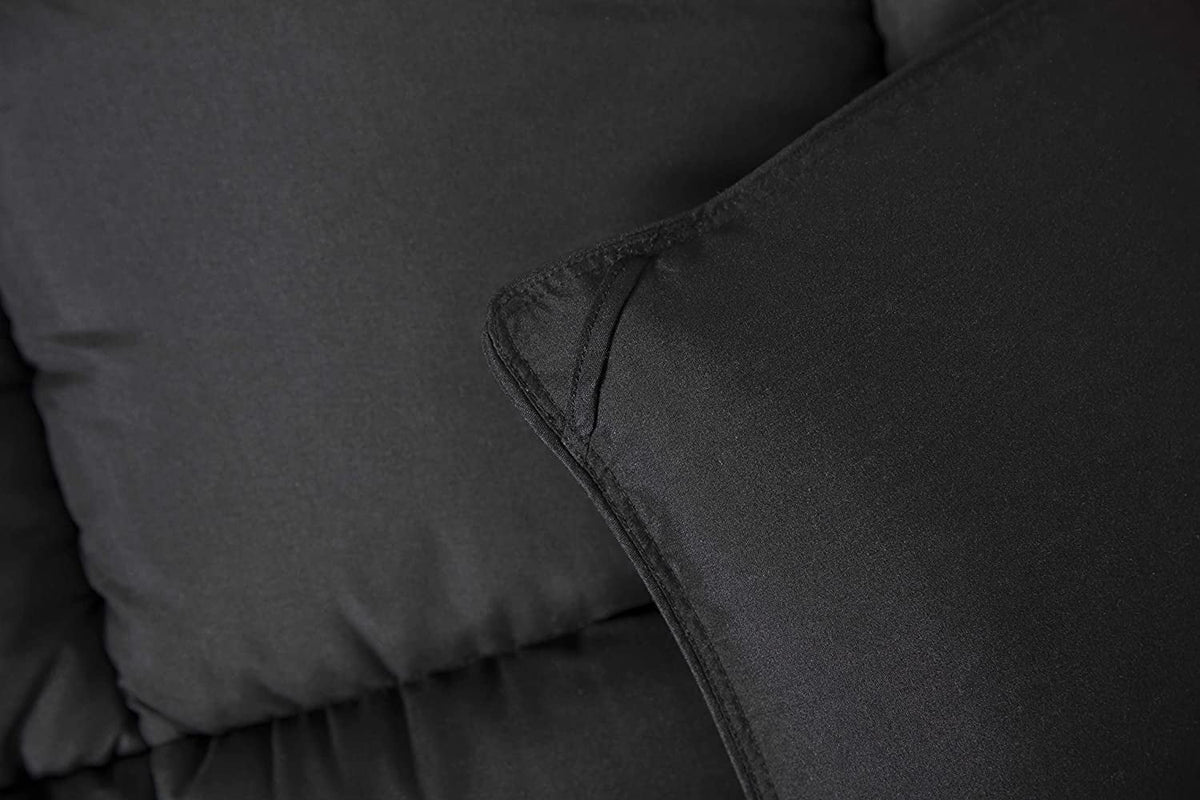 Alternative California Chezmoi Microfiber Size King, Collection Stitch Duvet - Fill - All (Cal Box Plush with Corner King Insert - Quilted Tabs Comforter Down Black) Season