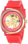 Rubber Rose TK626PK Women's Mechanical Movement Skeleton ORLOGI Watch Milano