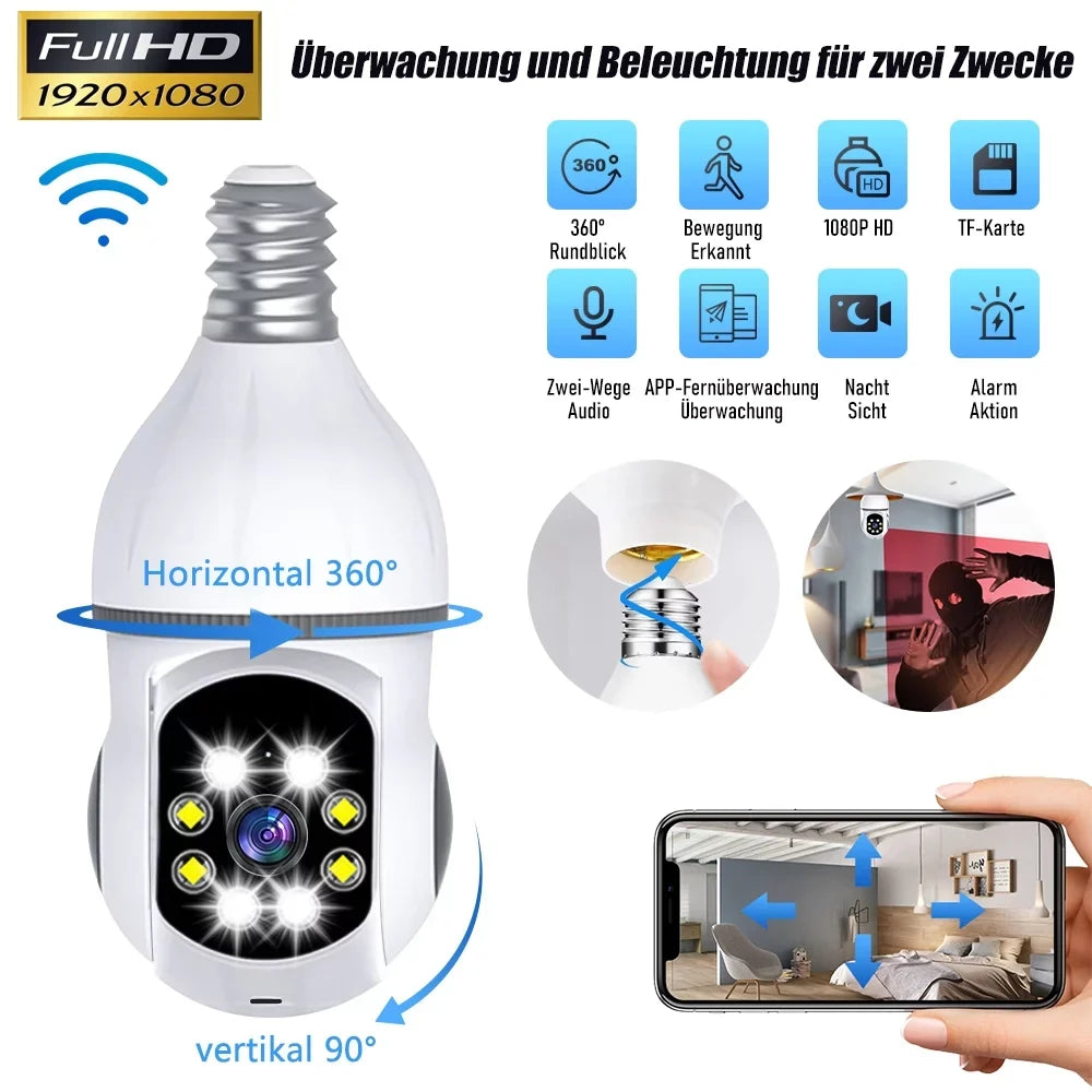 WiFi Cameras Clear Bulb Kepeak with Detection, Home Vision Security Motion Camera,