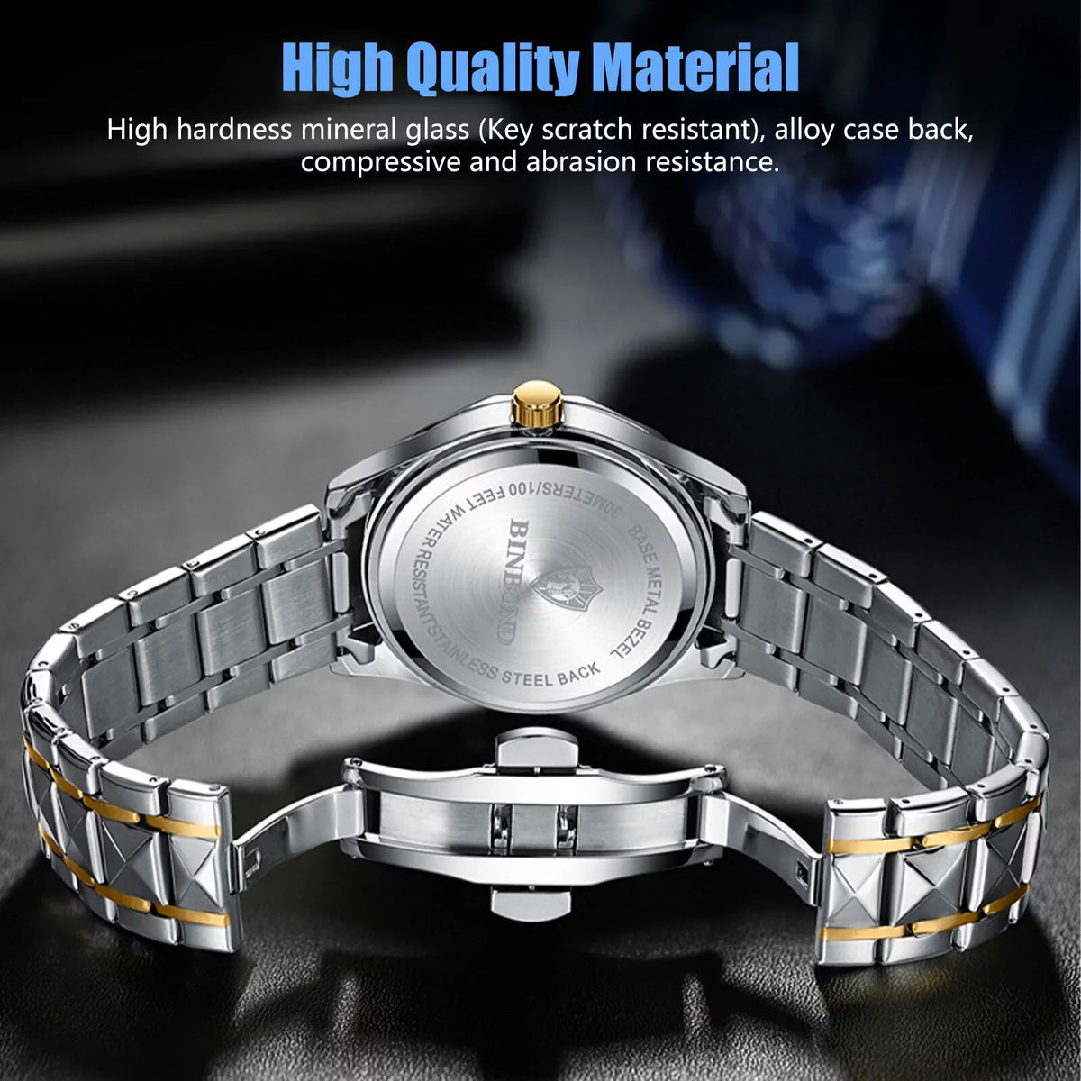 Luminous Waterproof Stainless Quartz Classic Steel Men's Watch Luxury Business