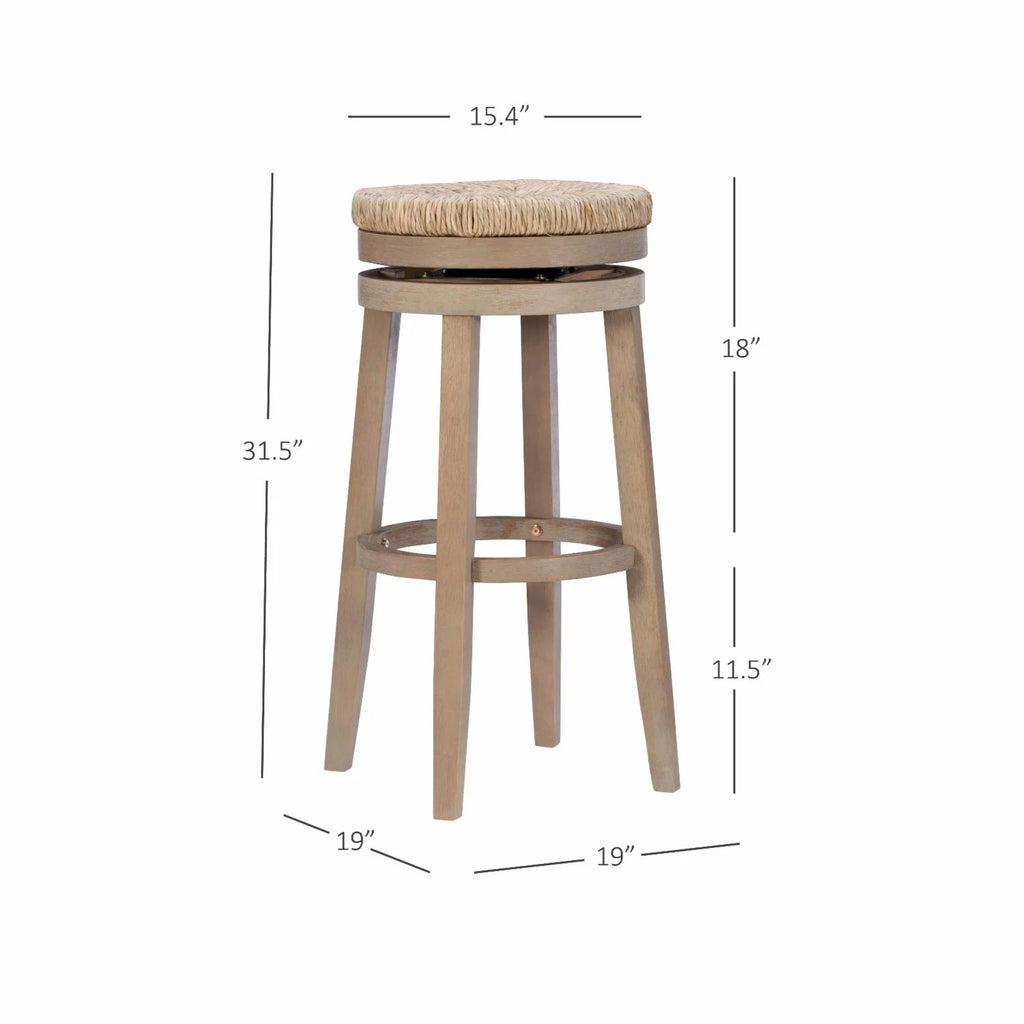 in. - Swivel Rush Stool Natural Natural with Morgan Bar 31 Powell