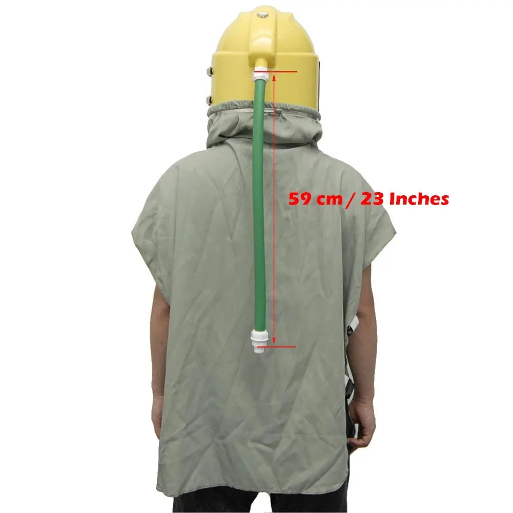 Hood Sandblast AIR Safety Helmet Supplied Protector Sand Yellow FED Blast