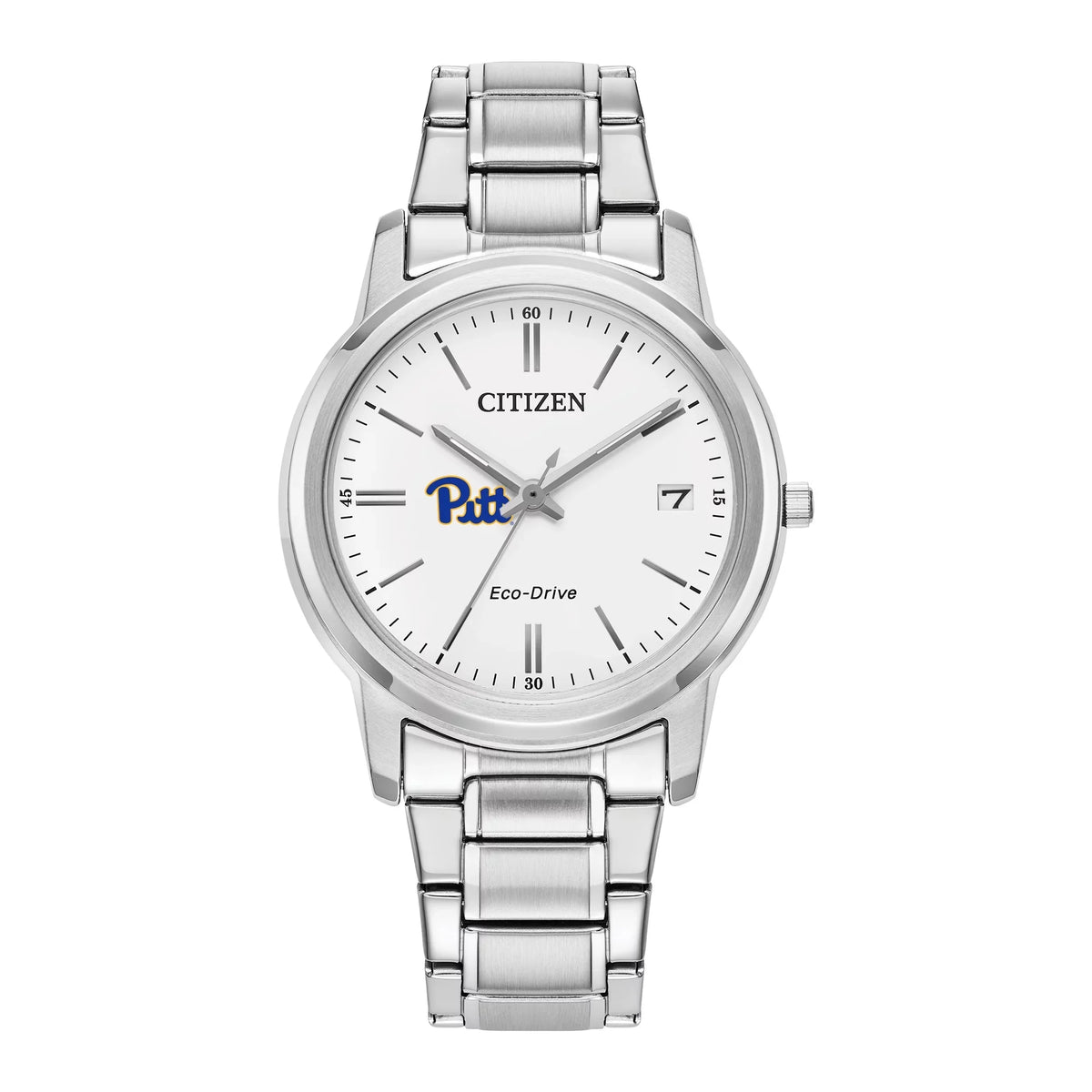 Stainless Steel Silver Pitt Dial Watch Citizen Women's Eco-Drive Panthers White Watch