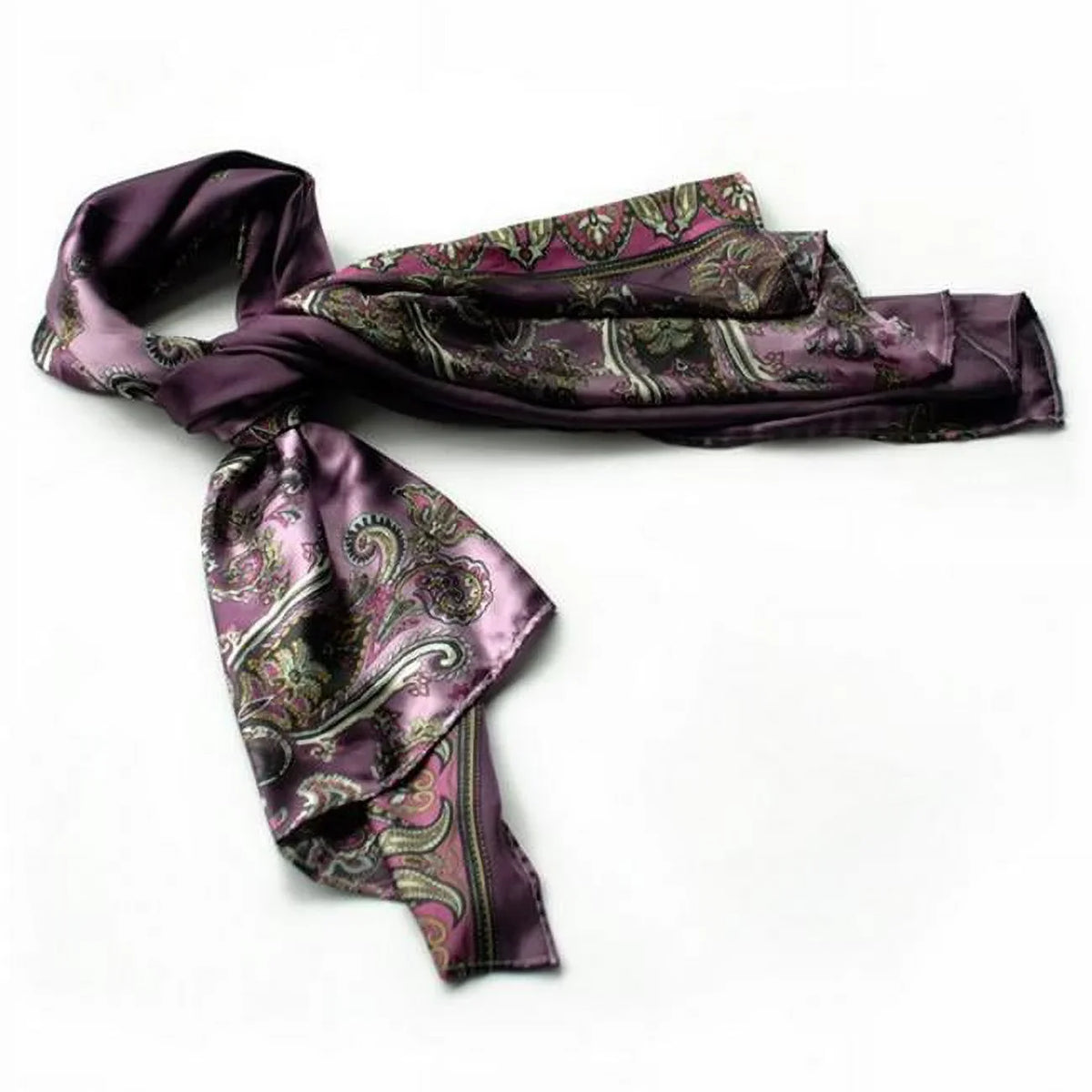 Silk Scarf/Wrap/ShawlSmall Blancho Soft Style Revitalized Patterns Paisley Purple