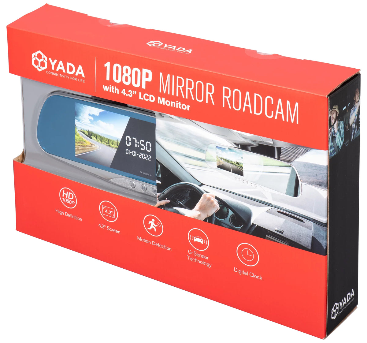 Mirror, YADA onto Mirror and Rear-View Silver 2-in-1, Roadcam FHD 4.5" Existing LCD Mirror Cam Dash View Mounts Screen, Rear 1080P
