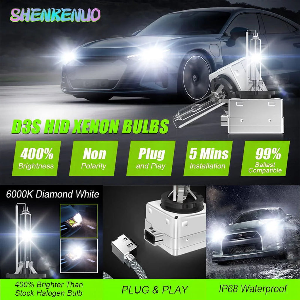 Xenon 2013-2015 2018 Headlight Beam 2017 For High/Low 2pc 2016 Enclave Bulbs D3S Buick HID