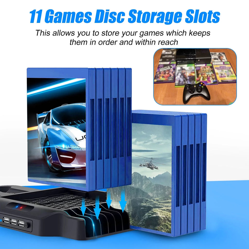 2 for S/X Disc Fit 11 for Game with Fit Vertical Dock Fast Charging Cooling EEEkit 3 Xbox Slots X/S with Ports, Station Controller USB Xbox Series Fans, Series Stand Dual