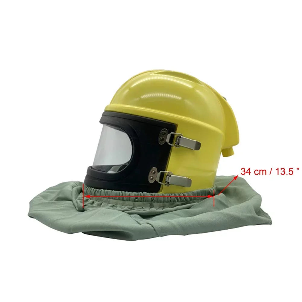 Hood Sandblast AIR Safety Helmet Supplied Protector Sand Yellow FED Blast