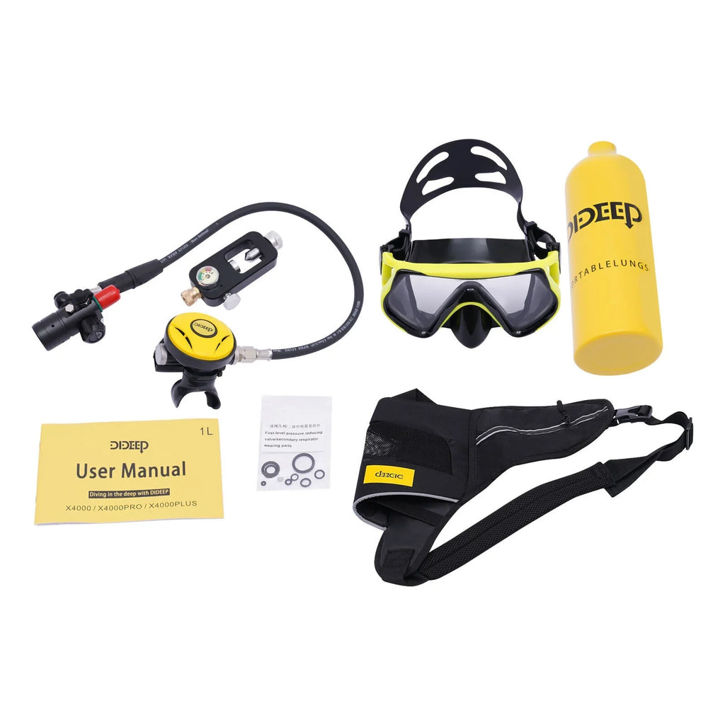Portable Diving 1L Scuba Scuba Deepest 32.8ft Kit Reusable Gear Underwater Tank Mini