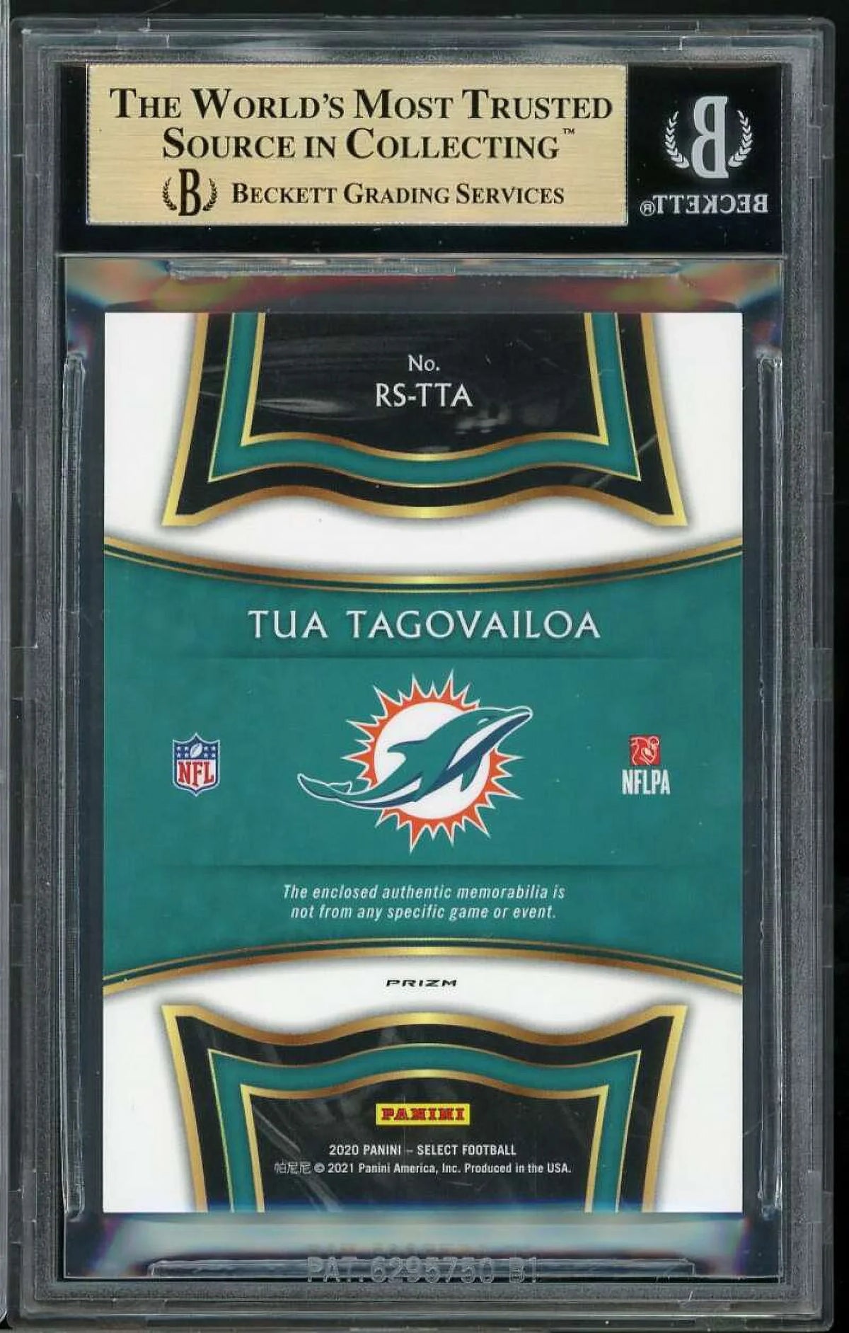 Red Prizm Swatches 2020 Rookie 9.5 Card Panini #3 Select Tua BGS Tagovailoa