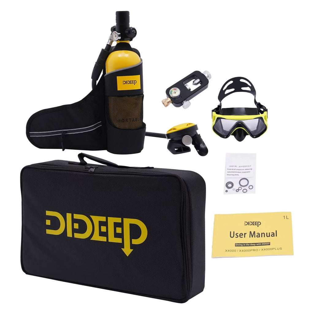 Portable Diving 1L Scuba Scuba Deepest 32.8ft Kit Reusable Gear Underwater Tank Mini