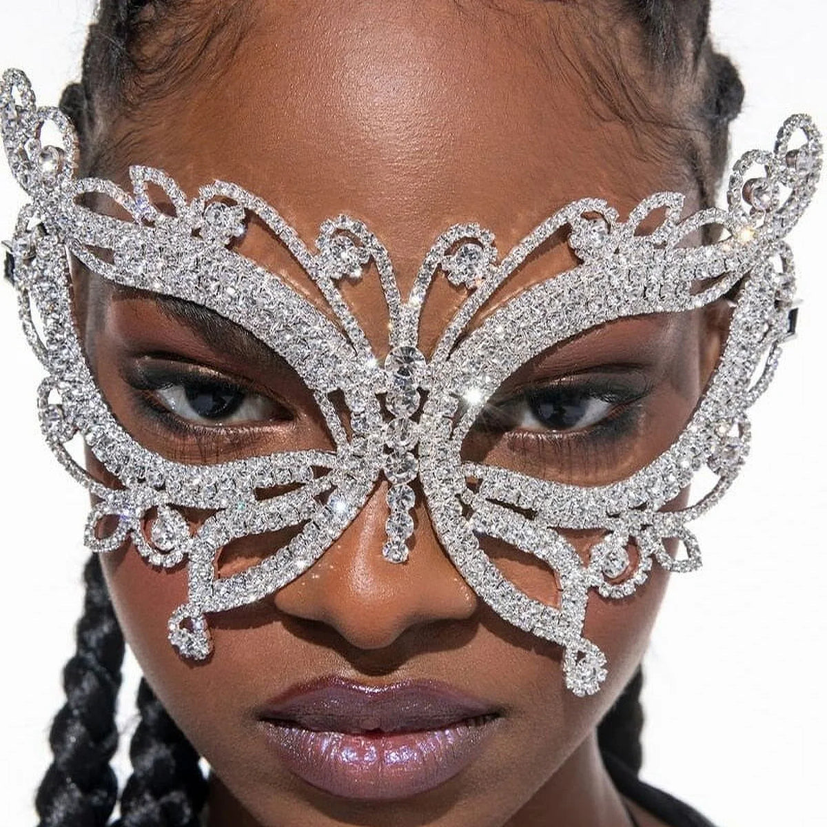 Accessories Halloween for Butterfly Masquerade Women Face Crystal Mask Rhinestone