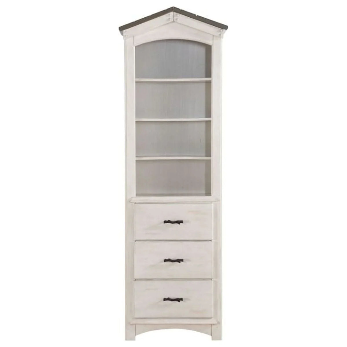 Tree ACME House Bookcase Weathered Gray in and White Washed Cabinet