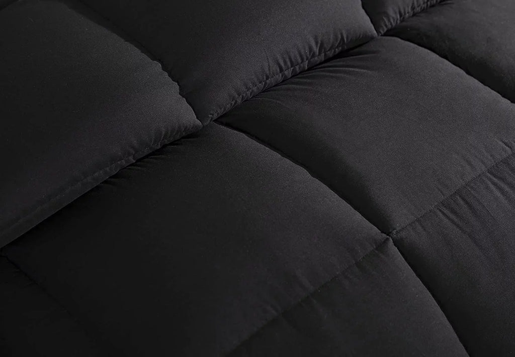 Alternative California Chezmoi Microfiber Size King, Collection Stitch Duvet - Fill - All (Cal Box Plush with Corner King Insert - Quilted Tabs Comforter Down Black) Season