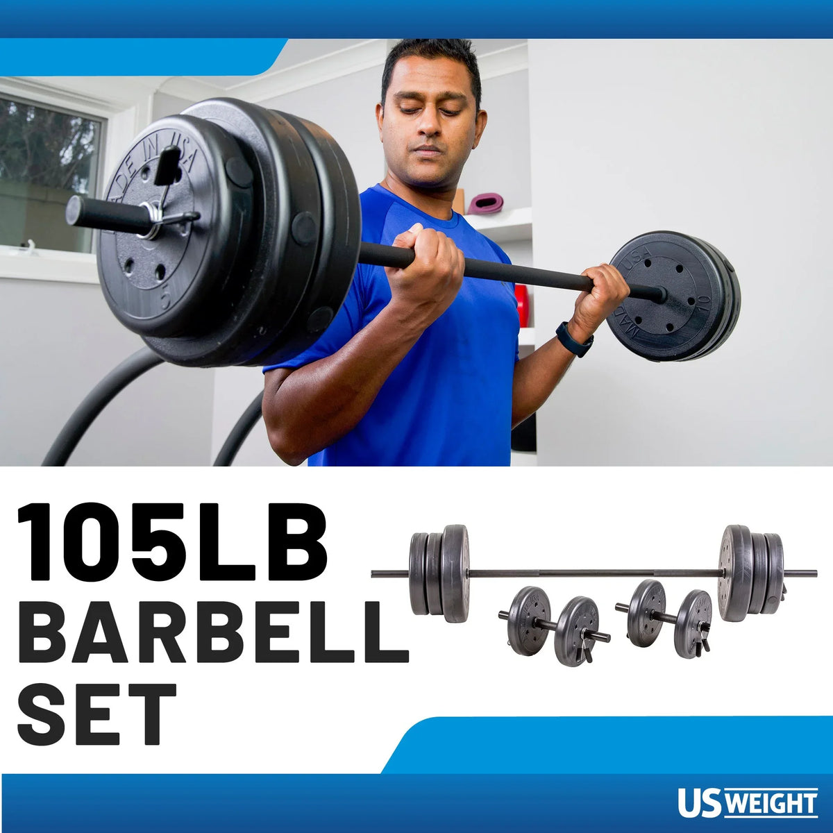 Set lb Dumbell lb. 20 Two Four lb., Full & and Dumbbell lb. 10 5 6-foot Bar 105 Weight Bars Two Weights, Length Four and Featuring Barbell