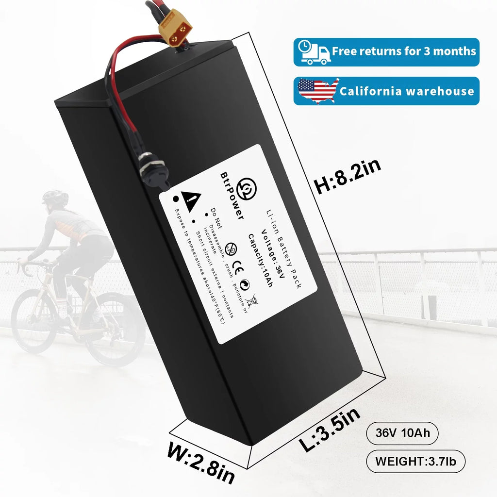 Ion Charger 36v 3A Motor Lithium Battery Electric Scooter Bike 10Ah Battery Pack for
