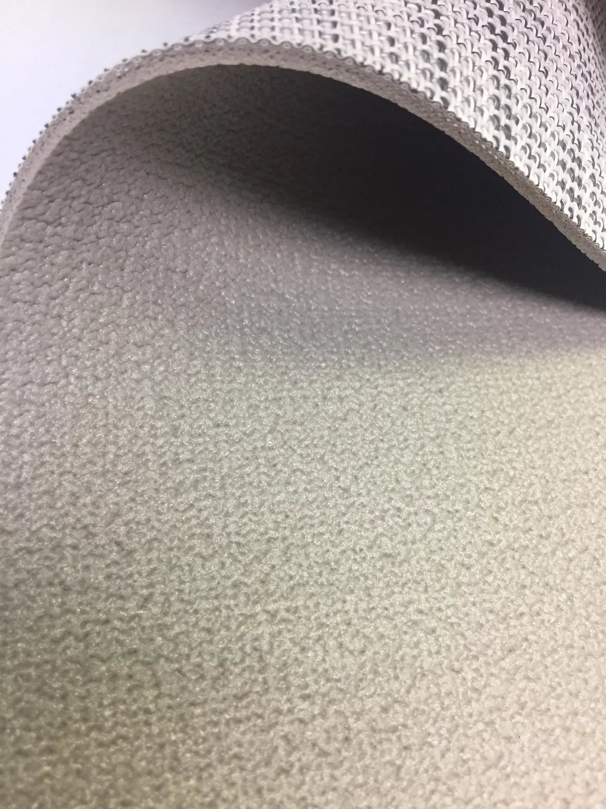 Padding 8.5'x25' Teak w/ 307 - Marine White Woven Flooring Stripes Vinyl / -