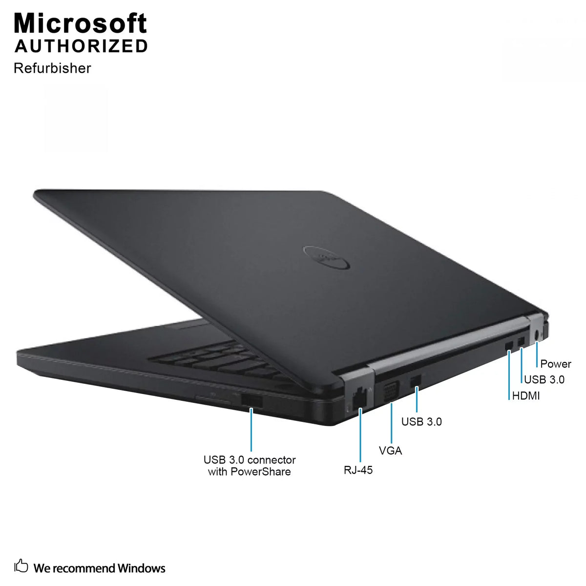 warranty (EN/ES/FR), W10P64-Multi 2.1Ghz, Laptop, year Used Intel Languages I3-5010U E5450 HDMI, 14.0 1 DDR3L, Grade Core Support 8G 500G, Dell 3.0, USB A Latitude VGA,