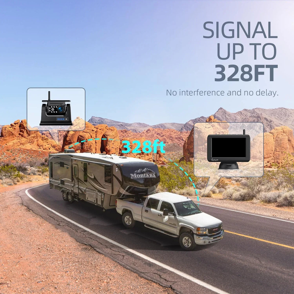 1 Solar DIY Waterproof Wireless Magnetic Drilling Min 5'' Monitor No X5 eRapta Backup Installation HD 1080P Camera