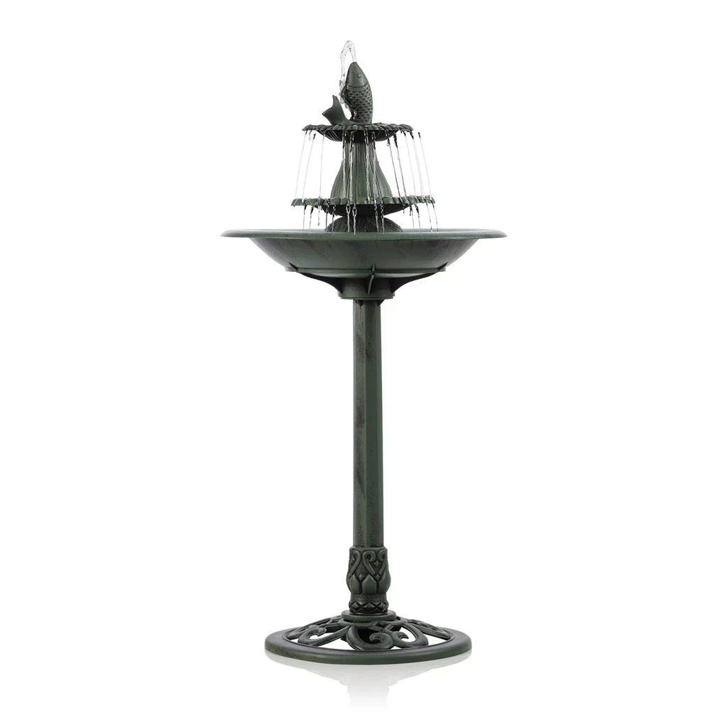 Plastic Green Pedestal Corporation Alpine Bird Fountain Bath, 3-Tier