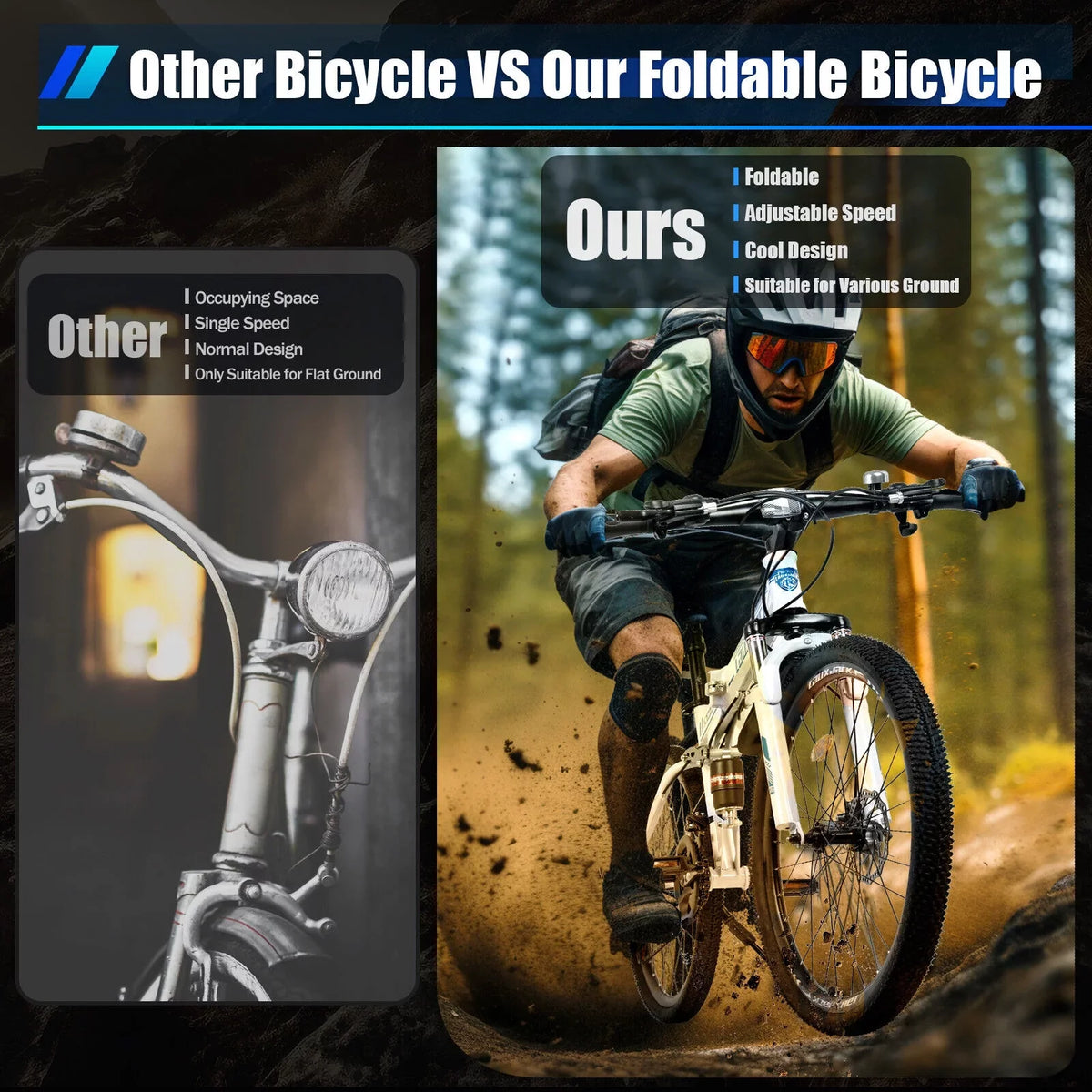 MTB Bicycle Disc Speed SHZICMY Bike Bikes Dual Folding 21 School Mountain Men 26" Brake
