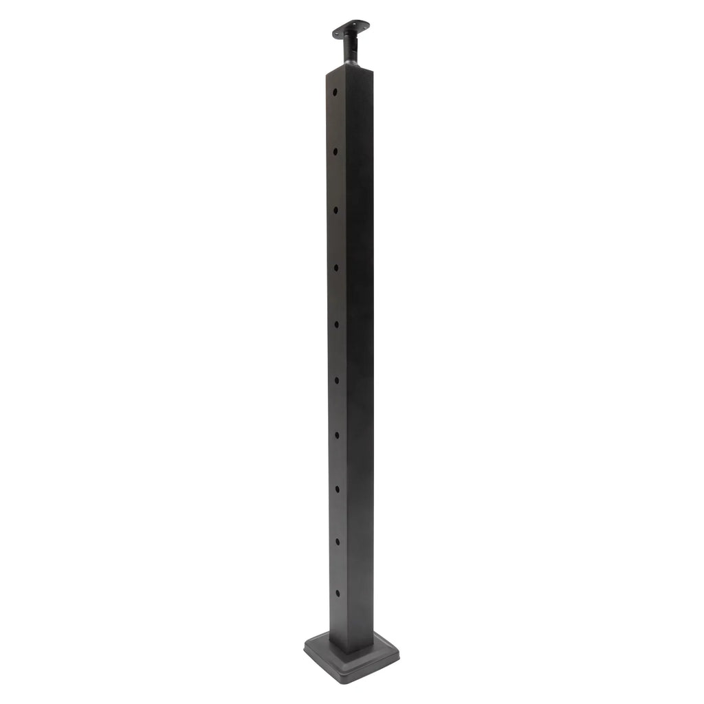 Two Concrete Post Railing Level System Sides Steel Cable Wood Deck Level Railing Pre-Drilled Post Square 36''x2''x2'' Stainless Cable Fence for
