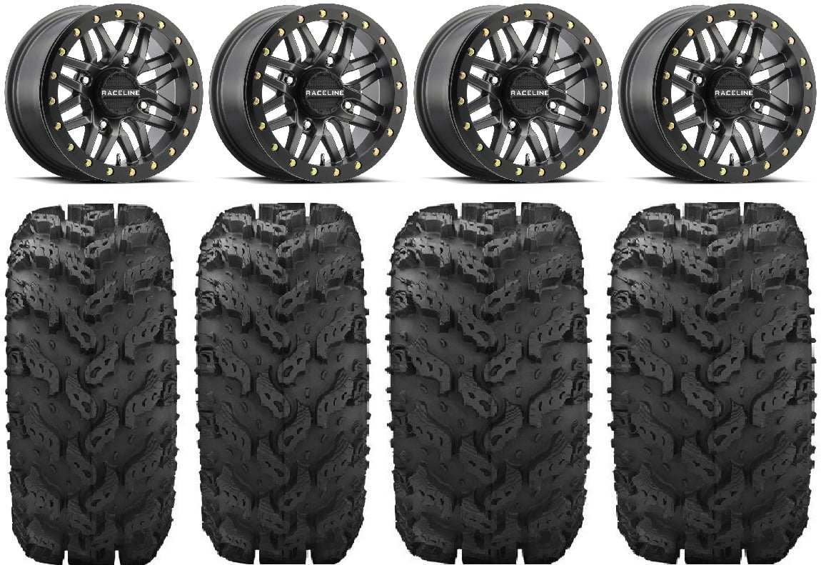14" Reptile Mule Tires Wheels Kawasaki Ryno Raceline Gm Bdlk Pro 26" FXT