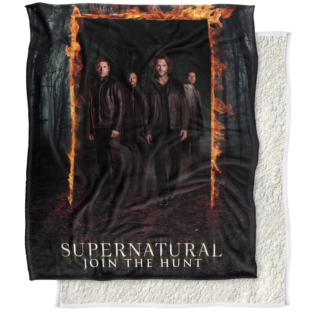 Blanket Touch Fire Blanket, Silky Super LOGOVISION Supernatural Sherpa Soft Frame Throw Back 50*60inch,