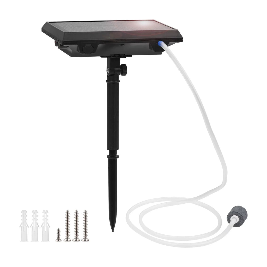 Fish Pond Rechargeable Fishing 5.5V Bubble Small Solar L Ponds Air Fish Air with Aerator & Garden Pools Pump for 1.5W Stone Tranportation Pump Circulation Oxygenator Aquarium